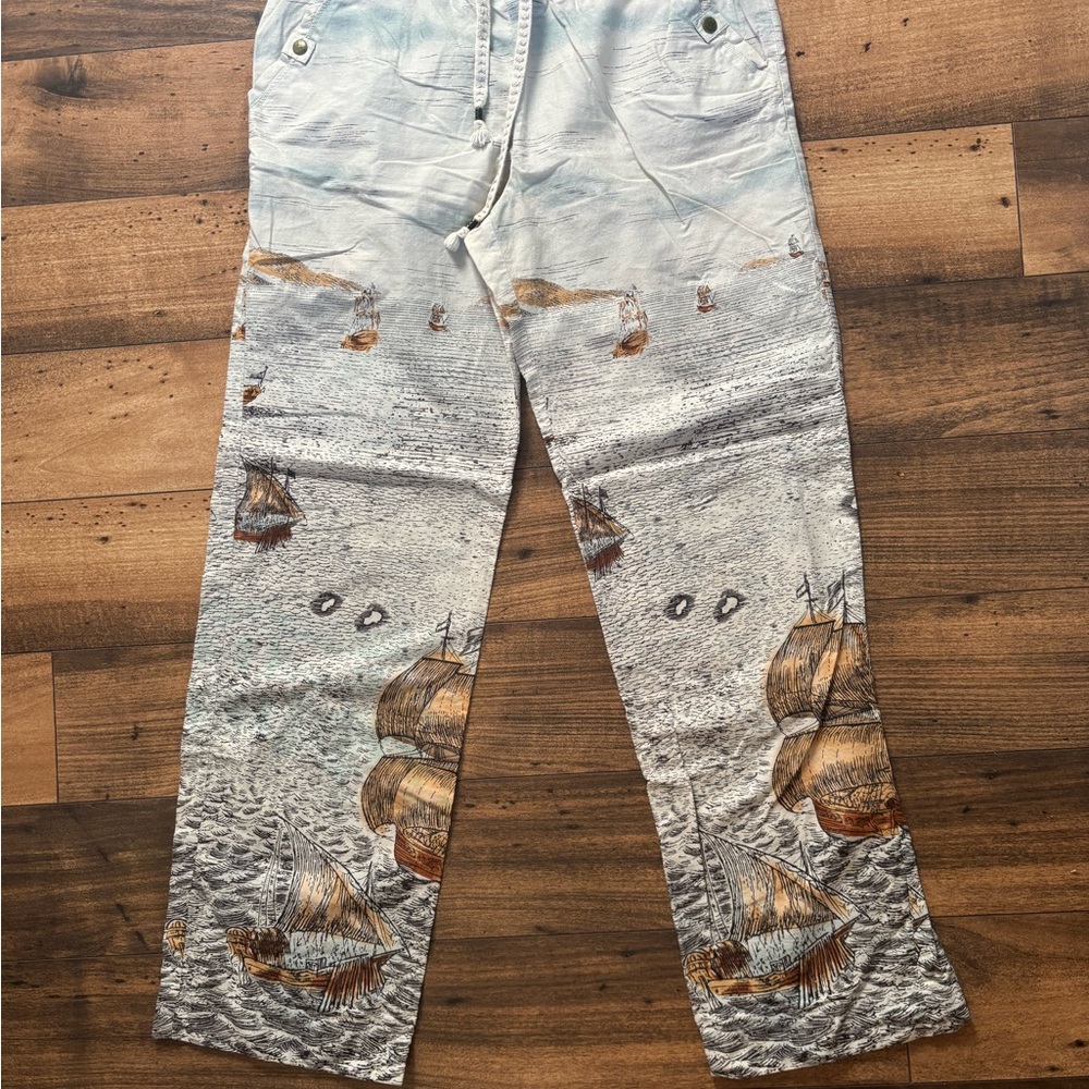 Women’s Nautical Print pajama pants-small
